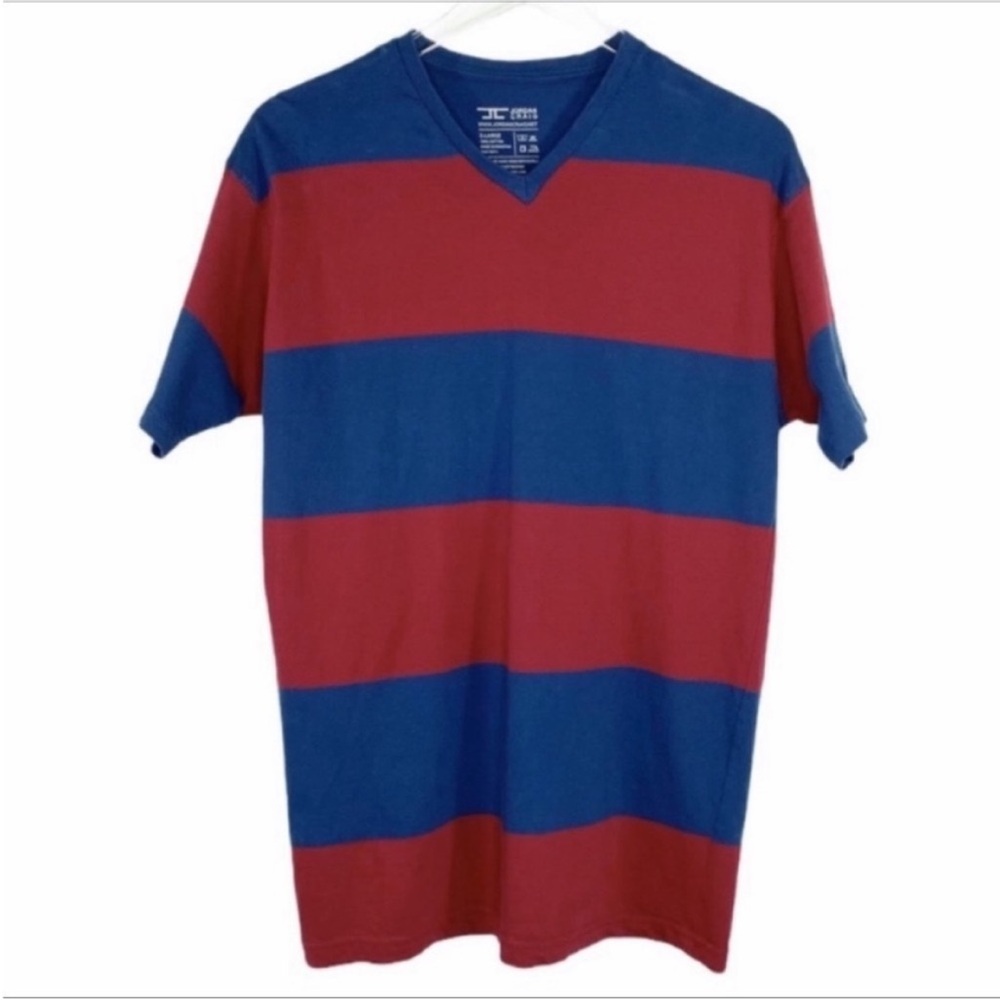 JORDAN CRAIG striped V-neck T-shirt XL
